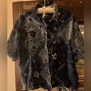 Beautiful Blue SCOTCH & SODA Handkerchief Short Sleeved Blouse Worn Once